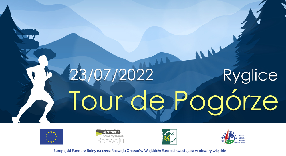 Plakat informujący o Tour de Pogórze