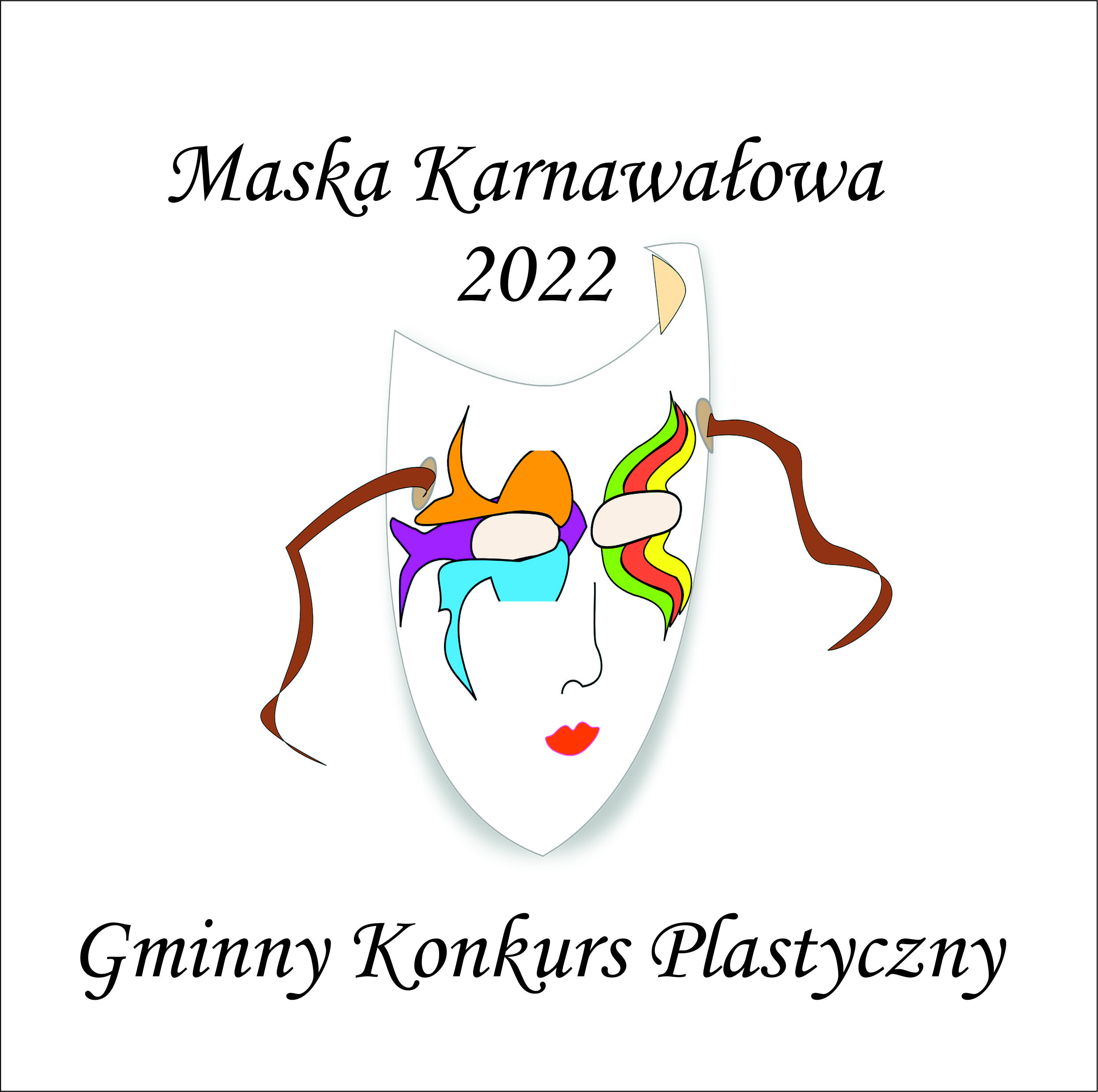 Plakat informujący o konkursie na maskę karnawałową