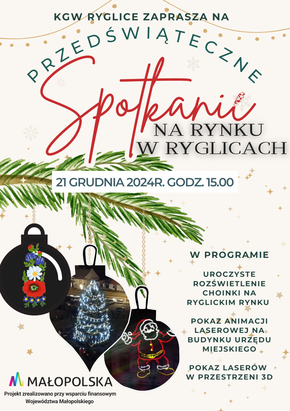 Informacja o wydarzeniu "Przedświąteczne spotkanie na Rynku w Ryglicach"