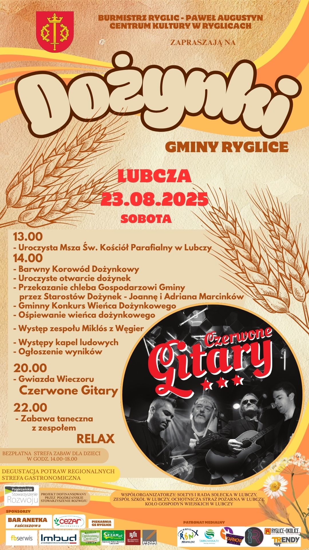 Informacja o wydarzeniu- Dożynki Gminy Ryglice w Lubczy 2025