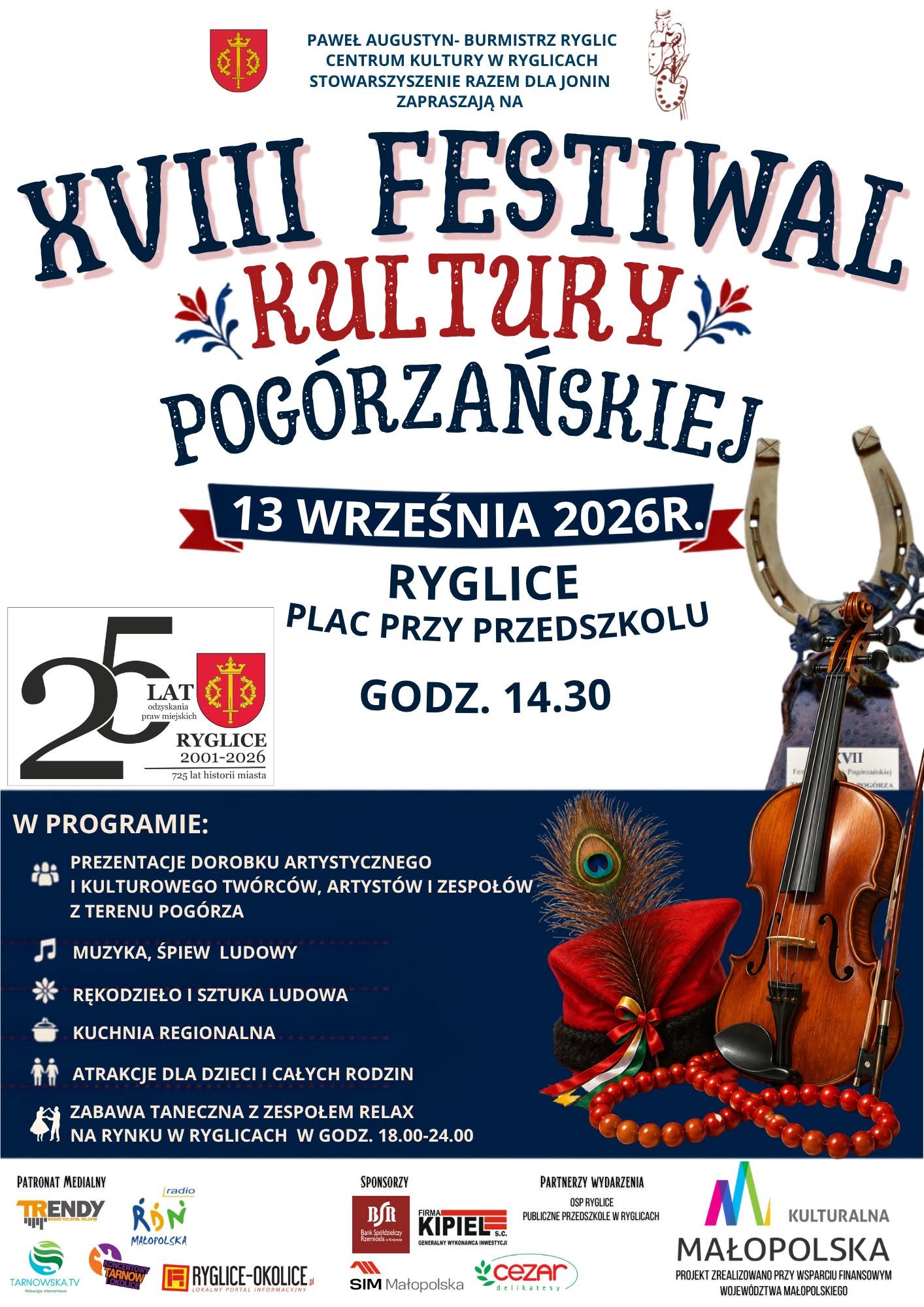 Informacja o XVIII Festiwalu Kultury Pogórzańskiej