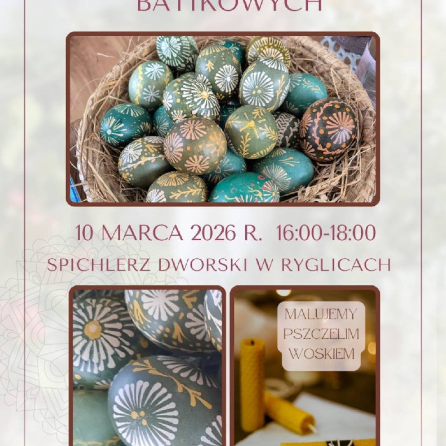 Warsztaty tworzenia pisanek batikowych w Ryglicach